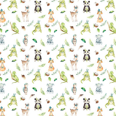 Verduisterend rolgordijn voor balkondeur met dieren en plantenprint