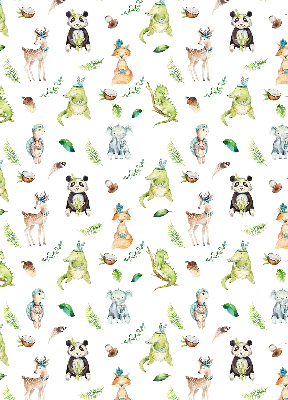 Verduisterend rolgordijn voor balkondeur met dieren en plantenprint