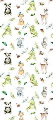 Verduisterend rolgordijn voor balkondeur met dieren en plantenprint
