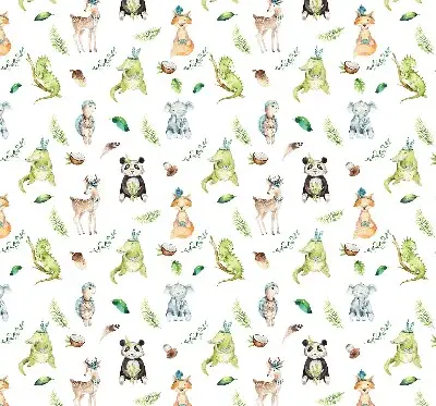 Verduisterend rolgordijn voor balkondeur met dieren en plantenprint