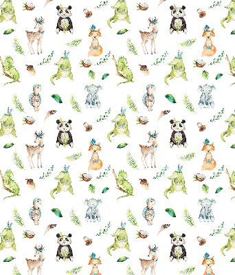 Verduisterend rolgordijn voor balkondeur met dieren en plantenprint