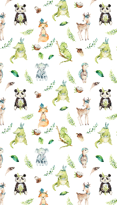 Verduisterend rolgordijn voor balkondeur met dieren en plantenprint