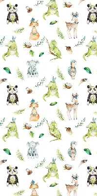 Verduisterend rolgordijn voor balkondeur met dieren en plantenprint