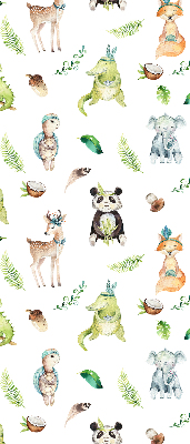 Verduisterend rolgordijn voor balkondeur met dieren en plantenprint