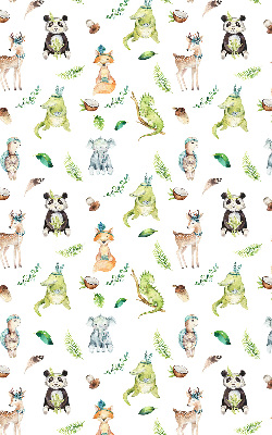 Verduisterend rolgordijn voor balkondeur met dieren en plantenprint
