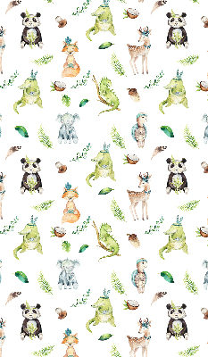 Verduisterend rolgordijn voor balkondeur met dieren en plantenprint