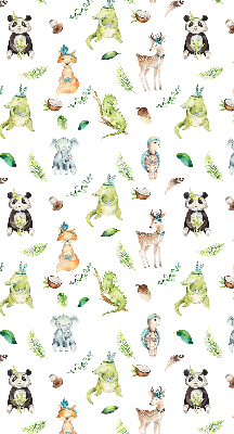 Verduisterend rolgordijn voor balkondeur met dieren en plantenprint