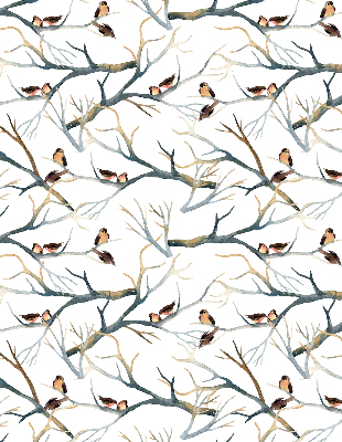 Verduisterend raamrolgordijn voor binnen met vogels in een boom