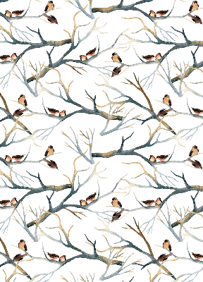 Verduisterend raamrolgordijn voor binnen met vogels in een boom