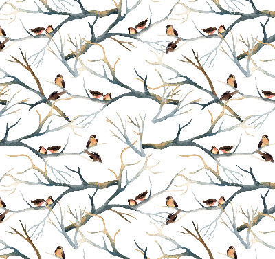 Verduisterend raamrolgordijn voor binnen met vogels in een boom