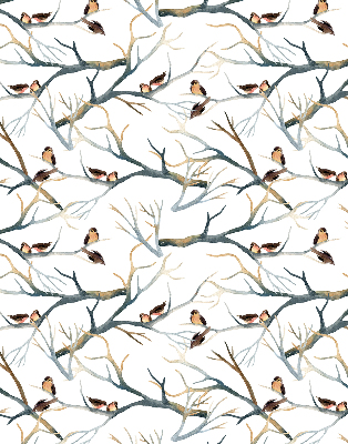 Verduisterend raamrolgordijn voor binnen met vogels in een boom