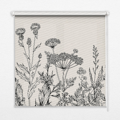 Verduisterend raamrolgordijn voor binnen in grijze bloemenprint