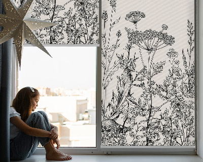 Verduisterend raamrolgordijn voor binnen in grijze bloemenprint