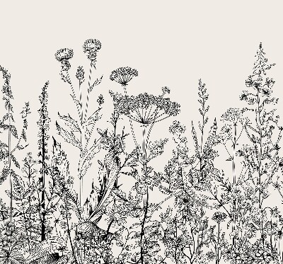 Verduisterend raamrolgordijn voor binnen in grijze bloemenprint
