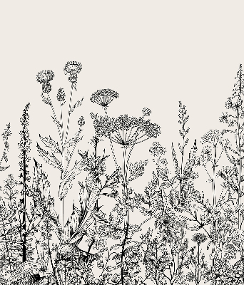 Verduisterend raamrolgordijn voor binnen in grijze bloemenprint