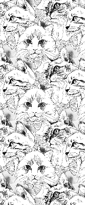 Verduisterend stoffen rolgordijn met getekende katten