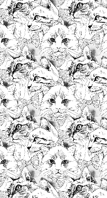 Verduisterend stoffen rolgordijn met getekende katten