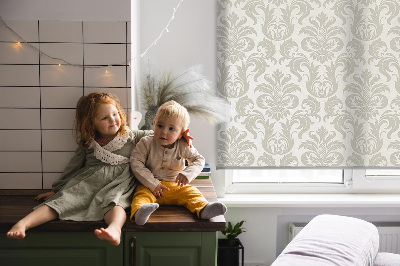 Verduisterend stoffen rolgordijn in beige met patroon