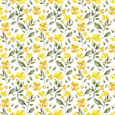 Verduisterend rolgordijn voor raam in gele bloemendecoratie
