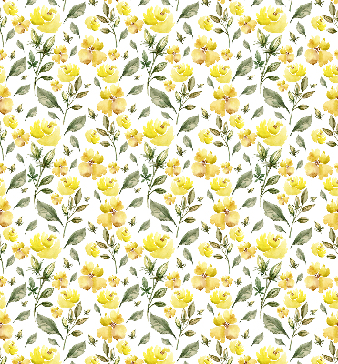 Verduisterend rolgordijn voor raam in gele bloemendecoratie