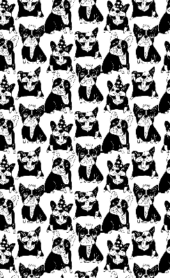Binnenshuis verduisterend rolgordijn met getekende honden