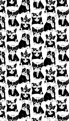 Binnenshuis verduisterend rolgordijn met getekende honden