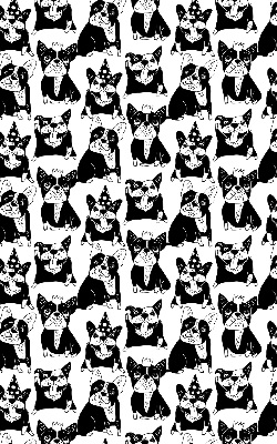 Binnenshuis verduisterend rolgordijn met getekende honden