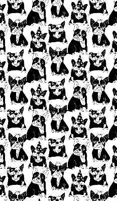 Binnenshuis verduisterend rolgordijn met getekende honden