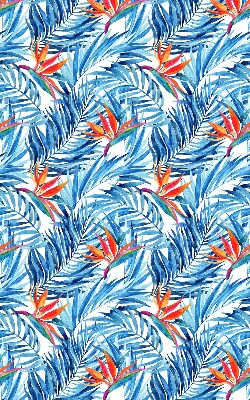 Verduisterend rolgordijn voor balkondeur in blauwe bladeren