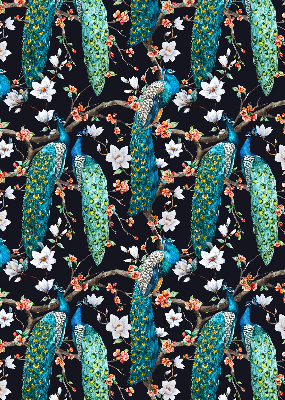 Verduisterend rolgordijn voor raam met pauwen- en bloemenprint