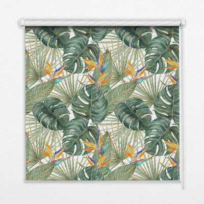 Verduisterend binnengordijn met tropische plantenprint