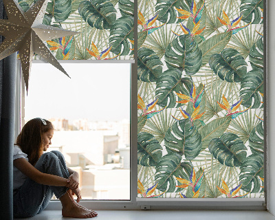 Verduisterend binnengordijn met tropische plantenprint