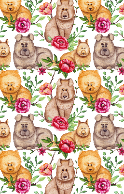 Verduisterend binnengordijn met honden tussen de bloemen