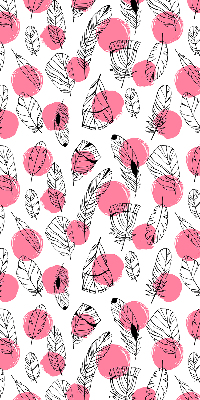 Verduisterend rolgordijn voor raam met veren- en roze stippenprint