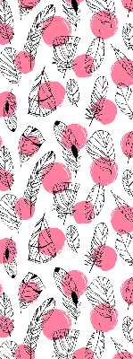Verduisterend rolgordijn voor raam met veren- en roze stippenprint