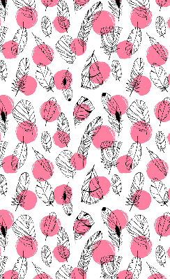 Verduisterend rolgordijn voor raam met veren- en roze stippenprint