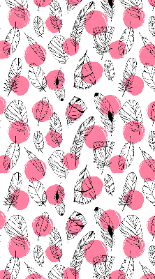 Verduisterend rolgordijn voor raam met veren- en roze stippenprint
