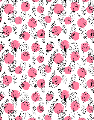 Verduisterend rolgordijn voor raam met veren- en roze stippenprint