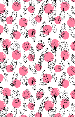 Verduisterend rolgordijn voor raam met veren- en roze stippenprint