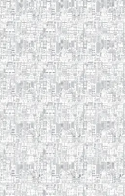 Verduisterend raamrolgordijn voor binnen met een afbeelding van de stadsschets