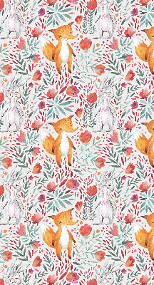 Verduisterend stoffen rolgordijn met print van dieren en planten