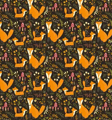 Verduisterend rolgordijn voor raam met vossen- en plantenprint