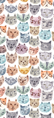 Verduisterend raamrolgordijn voor binnen met kleurrijke kattengezichten