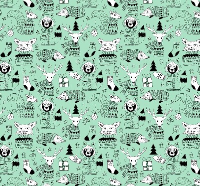 Verduisterend stoffen rolgordijn winterdieren