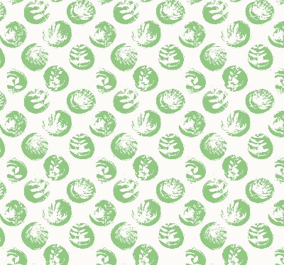 Verduisterend rolgordijn voor raam met planten weerspiegeld in groene cirkels