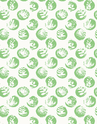 Verduisterend rolgordijn voor raam met planten weerspiegeld in groene cirkels
