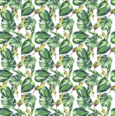 Verduisterend raamrolgordijn voor binnen met tropische plantenmotief