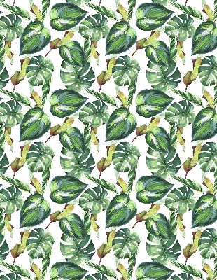Verduisterend raamrolgordijn voor binnen met tropische plantenmotief