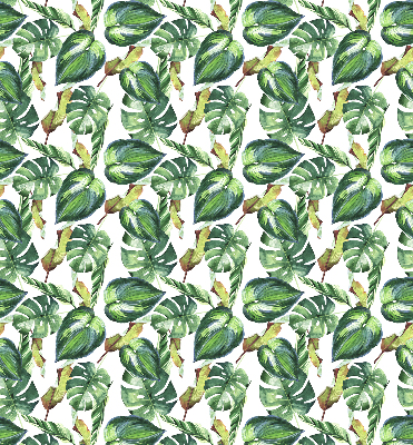 Verduisterend raamrolgordijn voor binnen met tropische plantenmotief