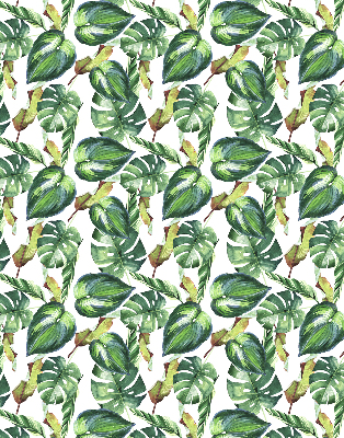 Verduisterend raamrolgordijn voor binnen met tropische plantenmotief